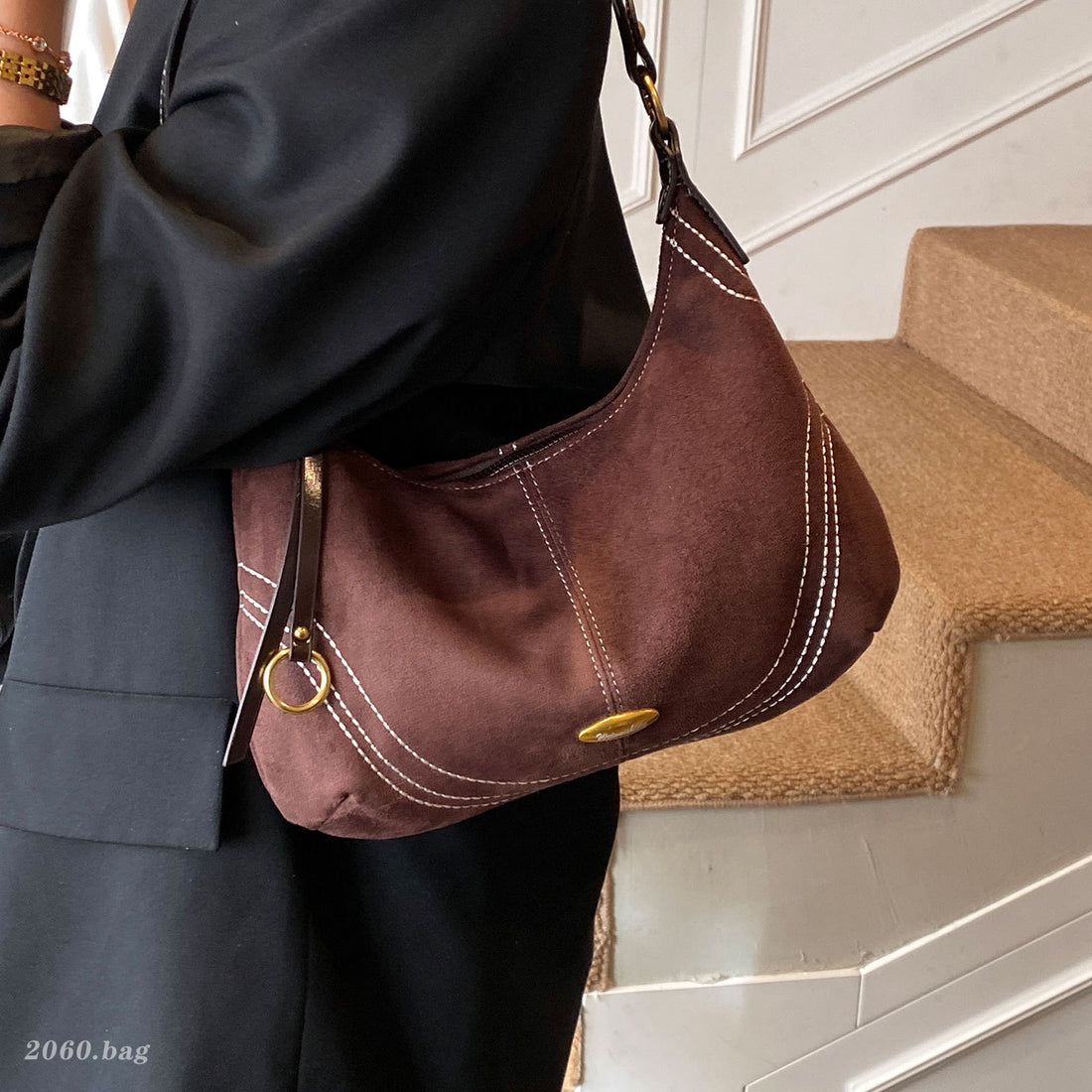 Versatile And Stylish Suede Minimalist Shoulder Bag