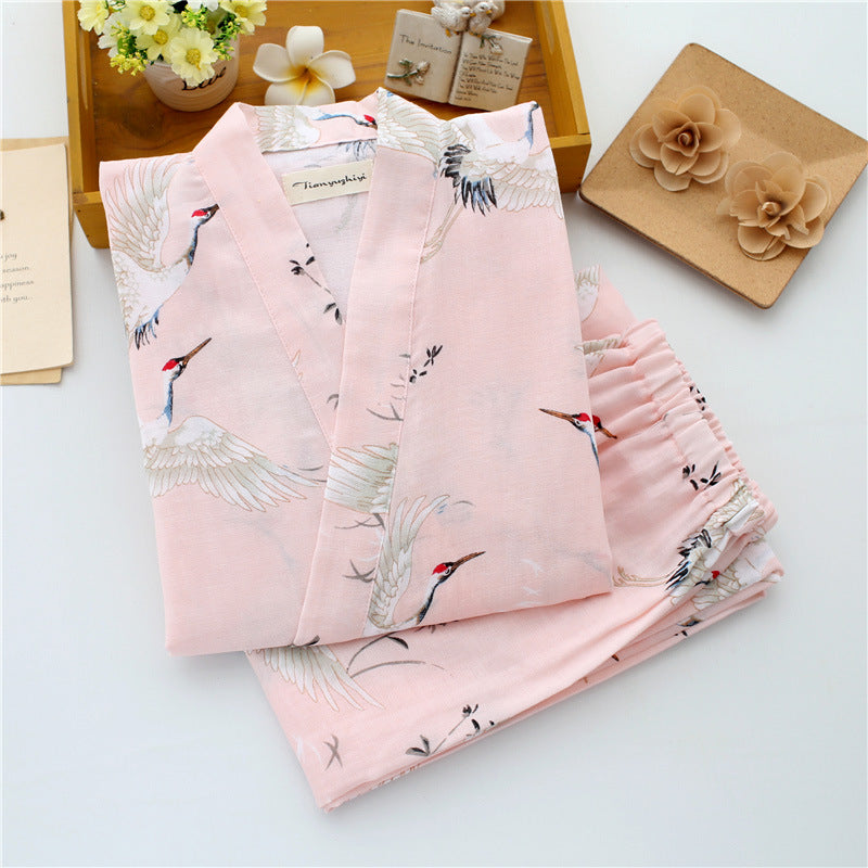 Japanese style cotton women's pajamas