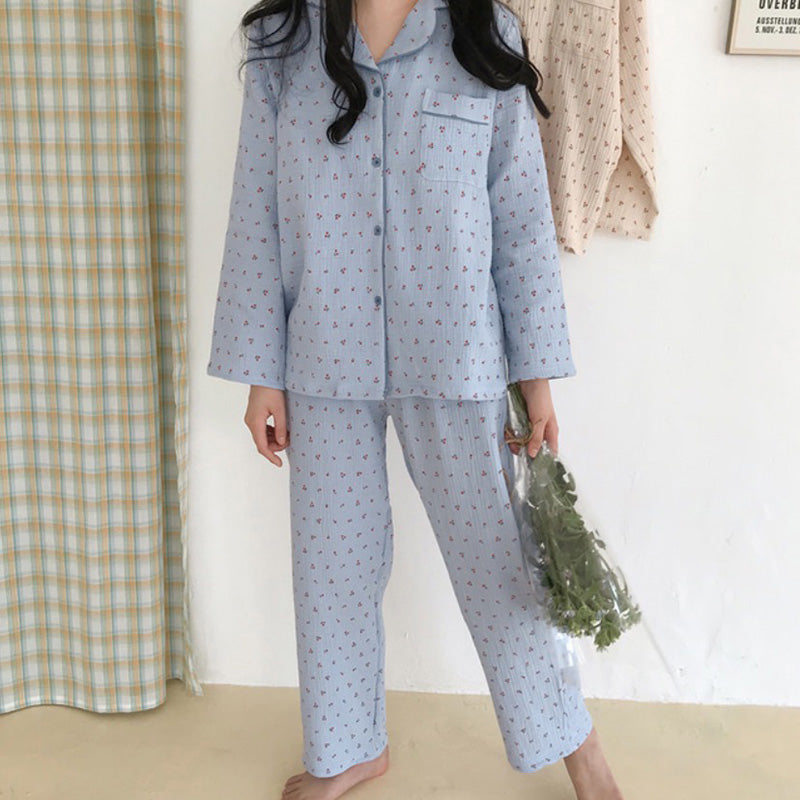 Girls Cute Cherry Fruit Pajamas Set