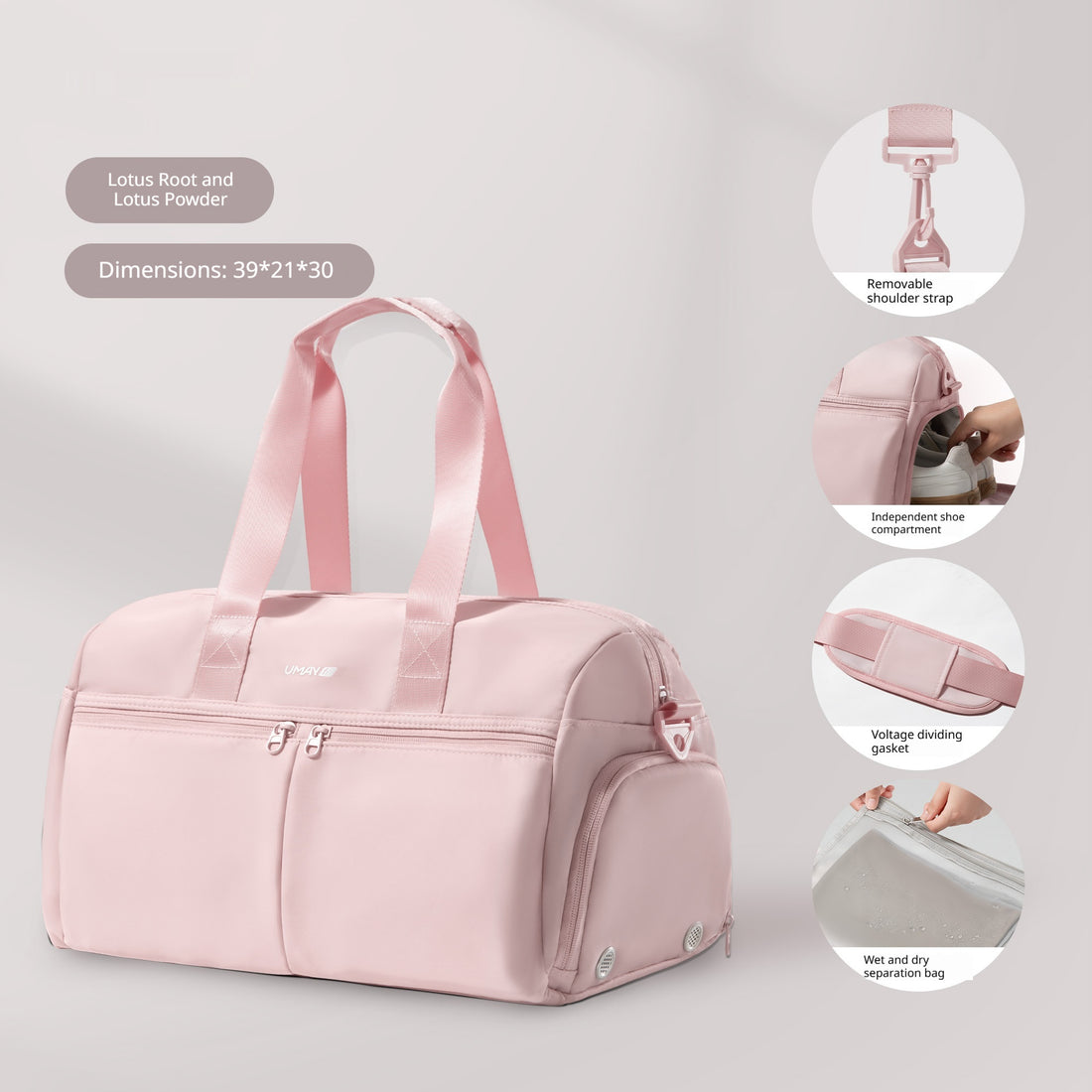 Womens Dry-Wet Separation Sports Gym Bag