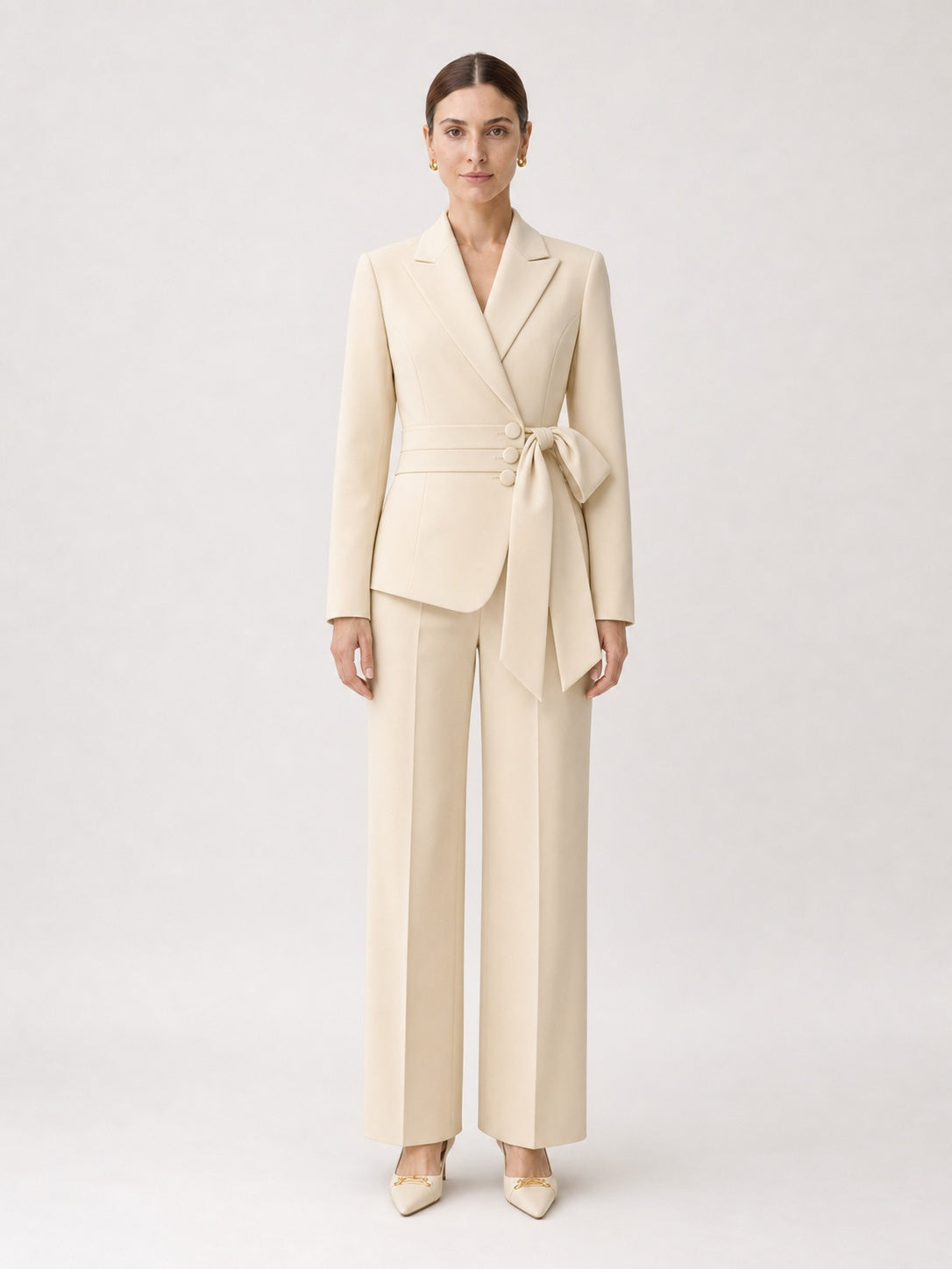 Amandine Cream Relaxed Tailored Suit Set