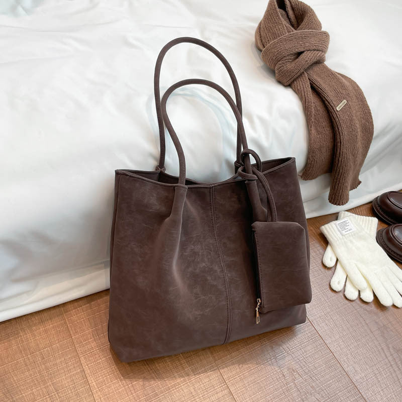 Women's Large-Capacity Matte Suede Shoulder Bag