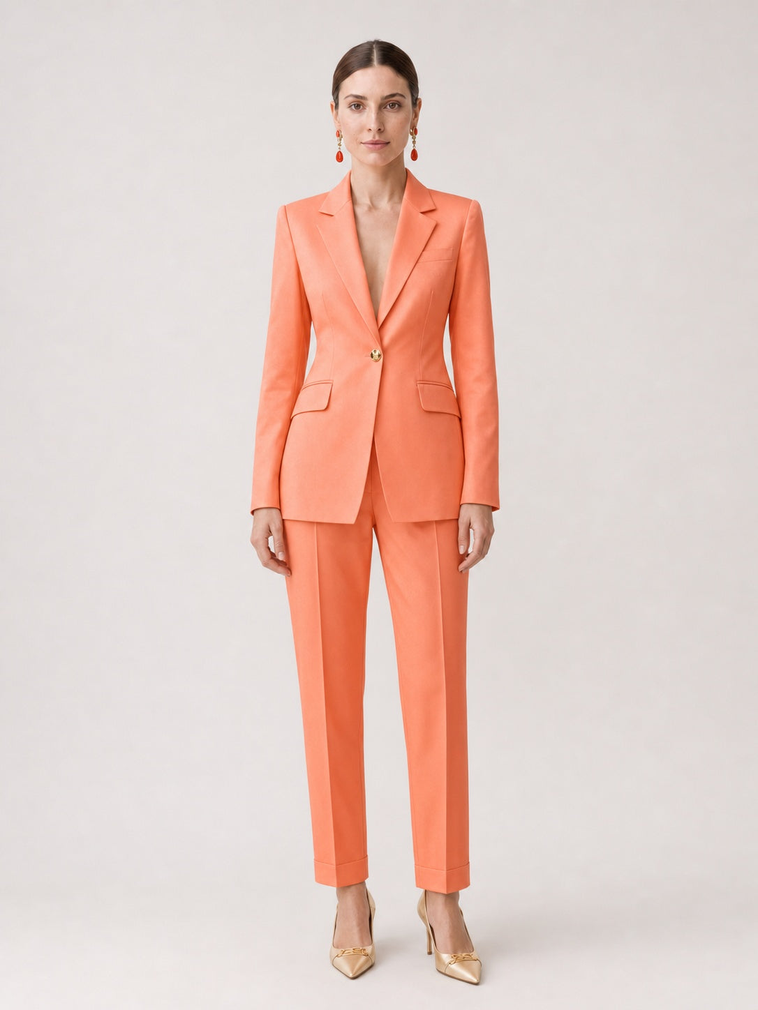 Classic Orange Tailored Pant Suit
