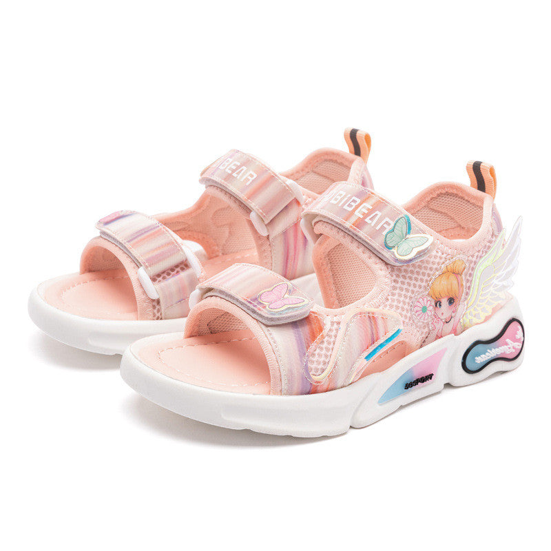 Harpy Bear Kids'' Shoes Sunshine Princess Shoes Girls'' Sandals Cute Cartoon Breathable Slippers