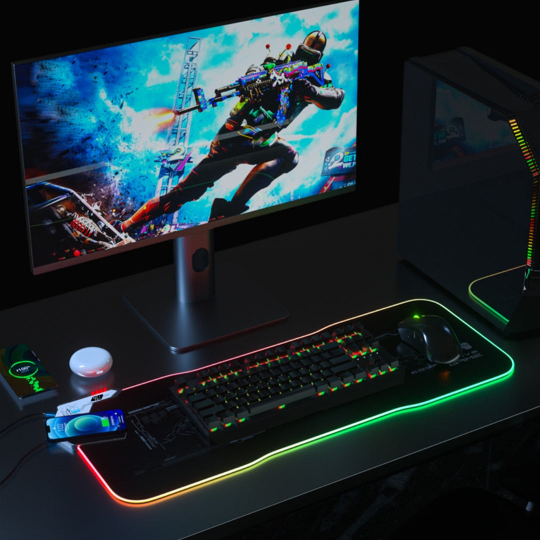 لوحة ماوس لاسلكية بإضاءة RGB