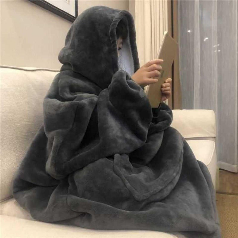 Winter Blanket Flannel Hooded Pajamas