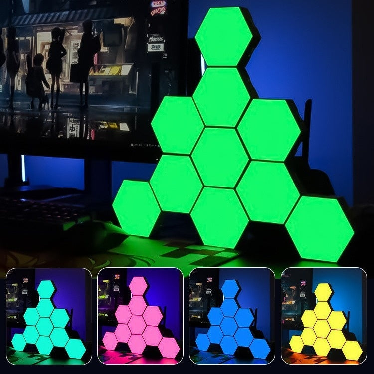 مصباح سداسي ذكي يعمل بالصوت مع إضاءة تنفسية بتقنية RGB