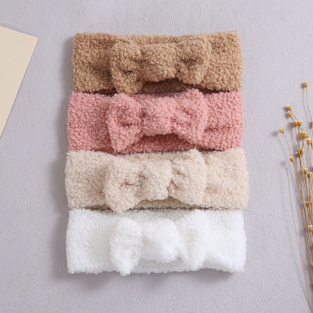 Baby Bow Nylon Elastic Fleece Headband