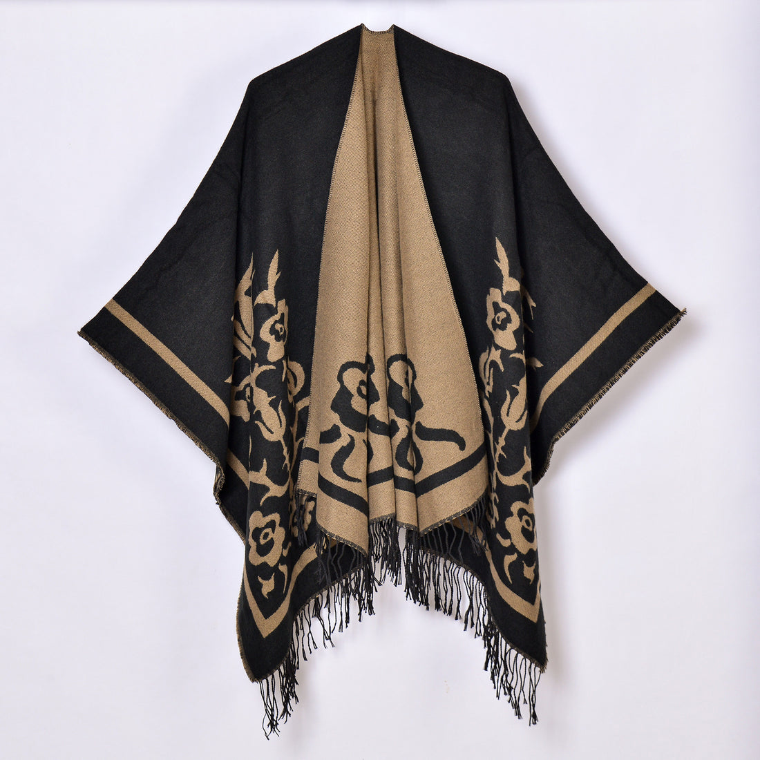 Women's New Original Travel Photo Shawl, Autumn Winter Casual Fashion Warm Cardigan Outerwear Windproof Cape