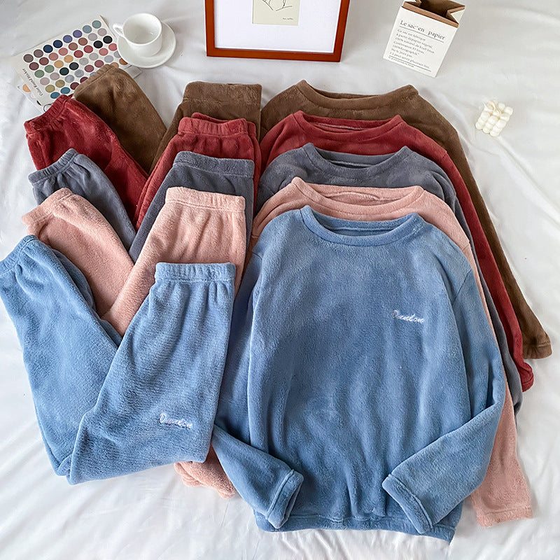 Home Pajamas Fairy Warm Coral Velvet Fashion Two Piece Set