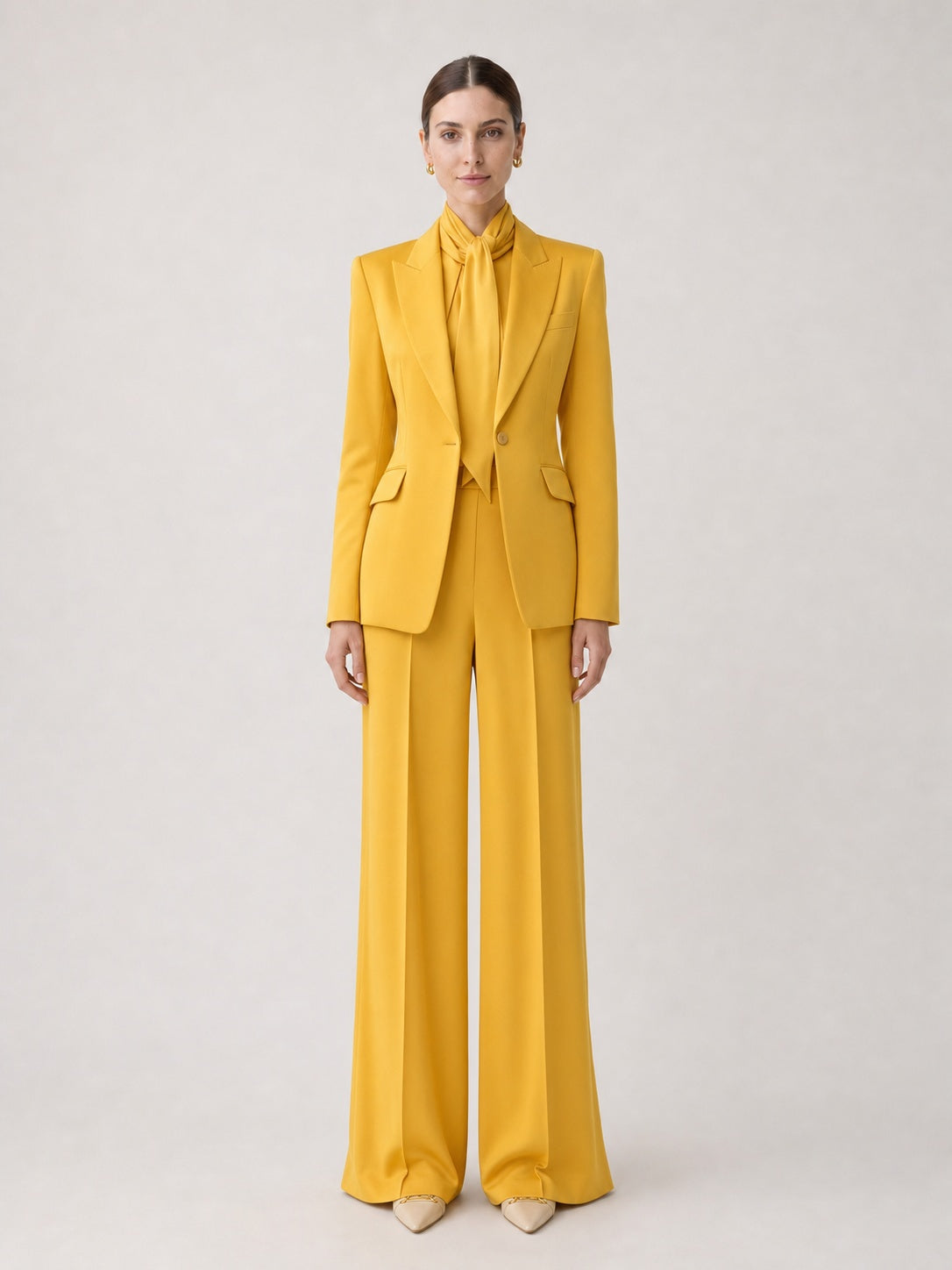 Solene Marigold Wide-Leg Suit Set