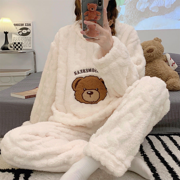 Women's Flannel Pajamas Winter Thickened Japanese Style
