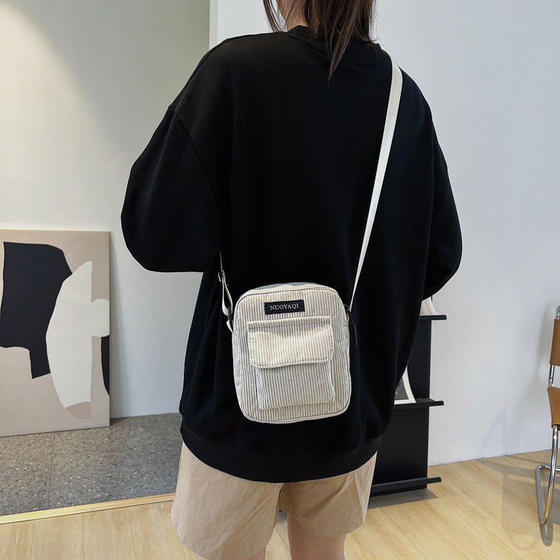 Canvas Outdoor Casual Sports Corduroy Crossbody Bag