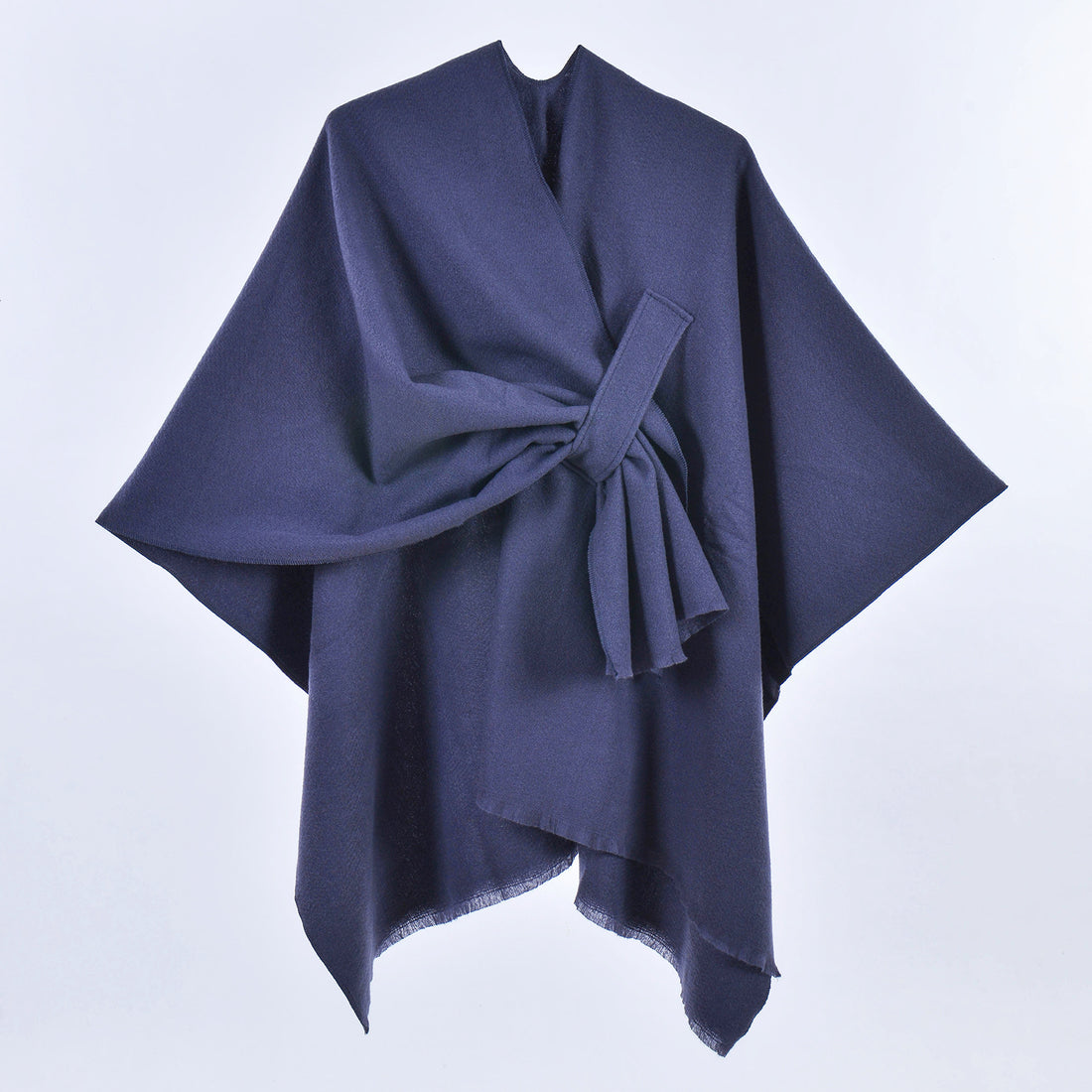Women's Warm Autumn Winter Poncho, Minimalist Reversible Double-Sided Solid Color Split Hem Faux Cashmere Outer Shawl Cape