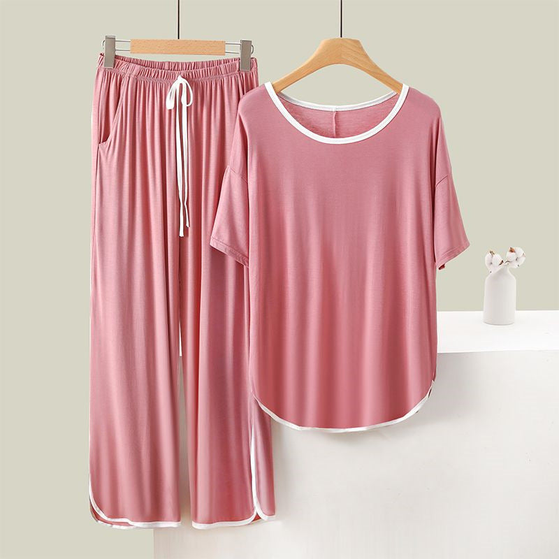 Thin Short-sleeved Trousers Home Wear Pajamas Two-piece Set