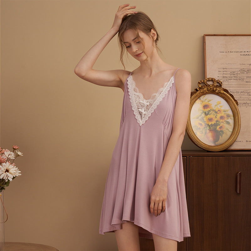 Women's Lace Pajamas With Straps