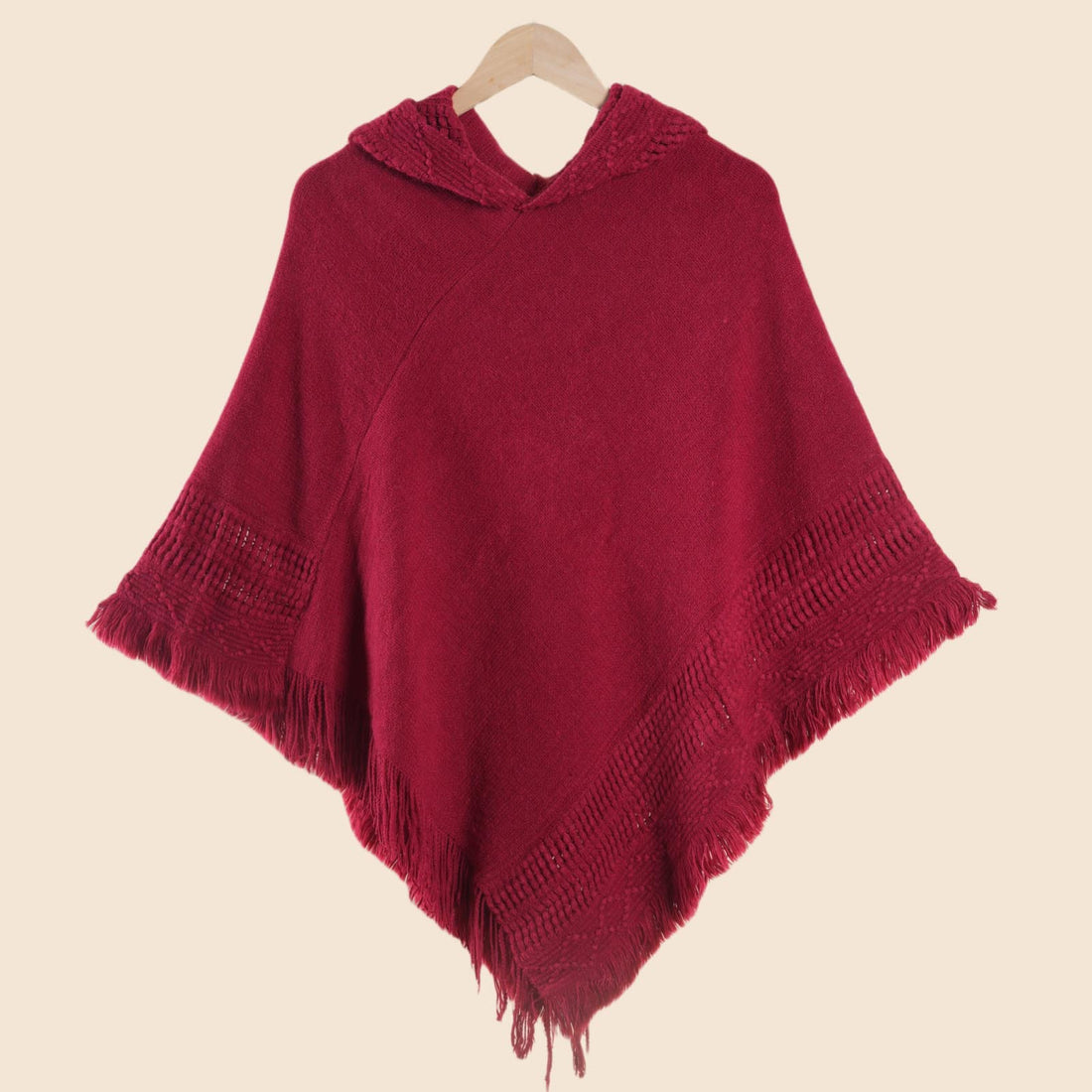 Women's Vintage Ethnic Thick Warm Shawl, Jacquard Split Knit Poncho Outerwear For Autumn Winter