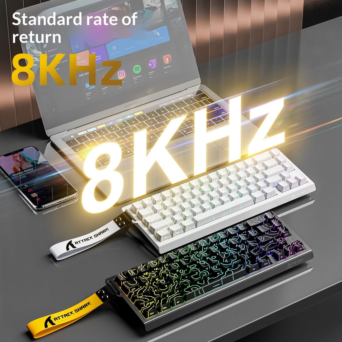 لوحة مفاتيح ميكانيكية سلكية بإضاءة RGB ومفاتيح مغناطيسية X68HE
