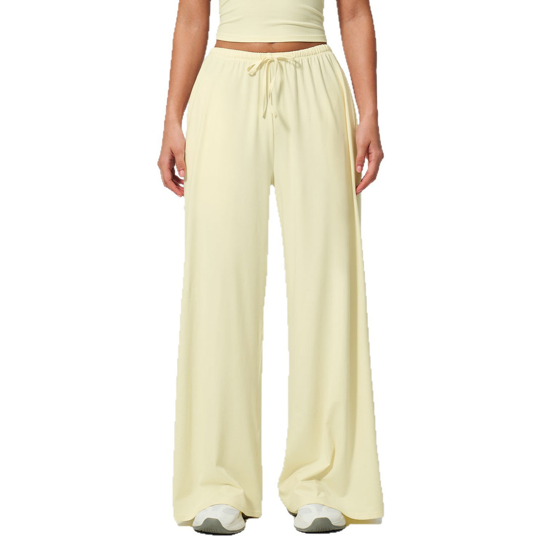 Cross-border Sanding Pants Dipped Wide-leg Loose Casual Pants Women's Sports Fitness Elapsed Drawstring Pants 3058