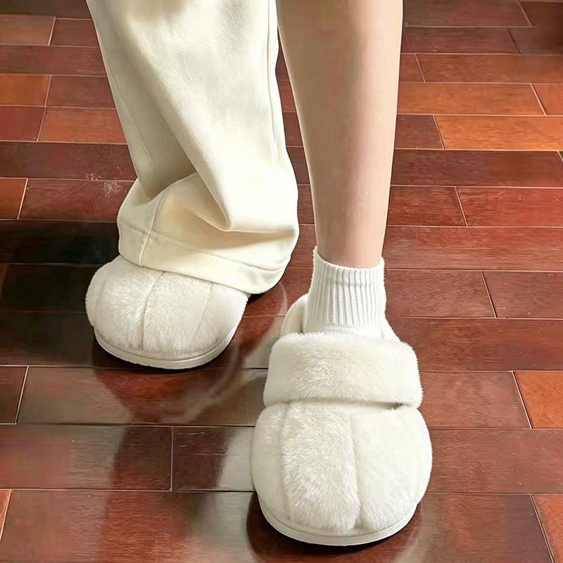 Cat Paw Shoes Winter Fleece-Lined Slippers Indoor Home Plush Cotton Slippers Warm And Non-Slip