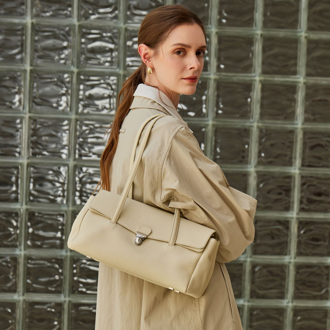 Top-grain Leather Preppy-style Messenger Bag
