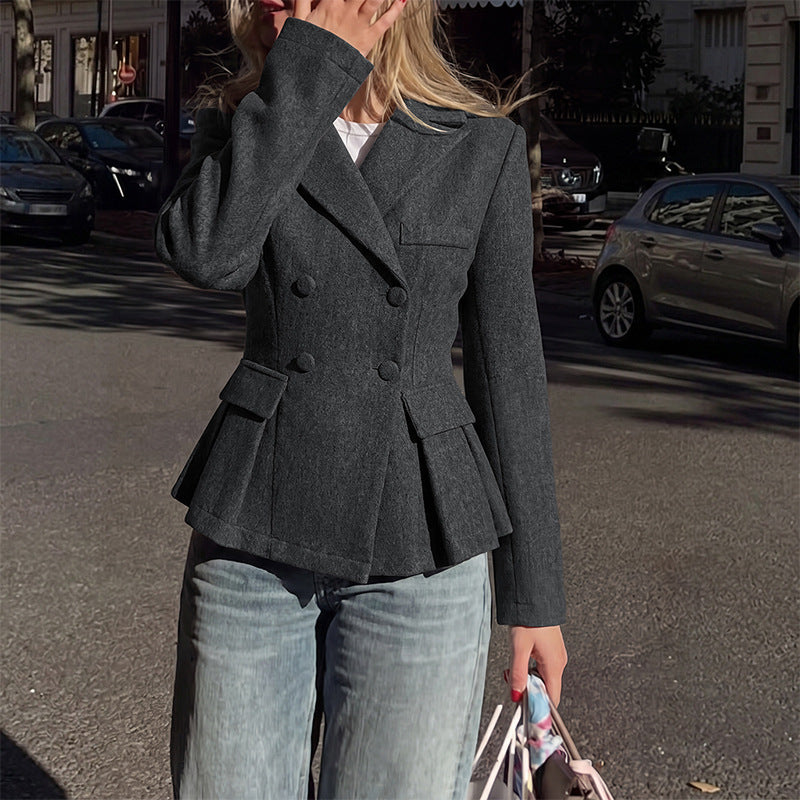 2026 Autumn And Winter New Style Tiktok Cross-Border European And American Style Loose A-Line Woolen Suit Jacket For Women