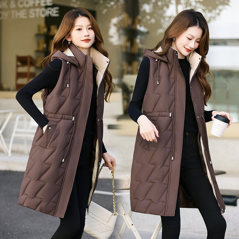 Loose Hat Warm Down Cotton Vest Women