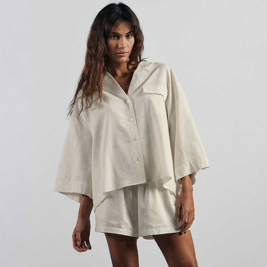 Simple And Comfortable Loose Women's Pajamas Two-piece Set