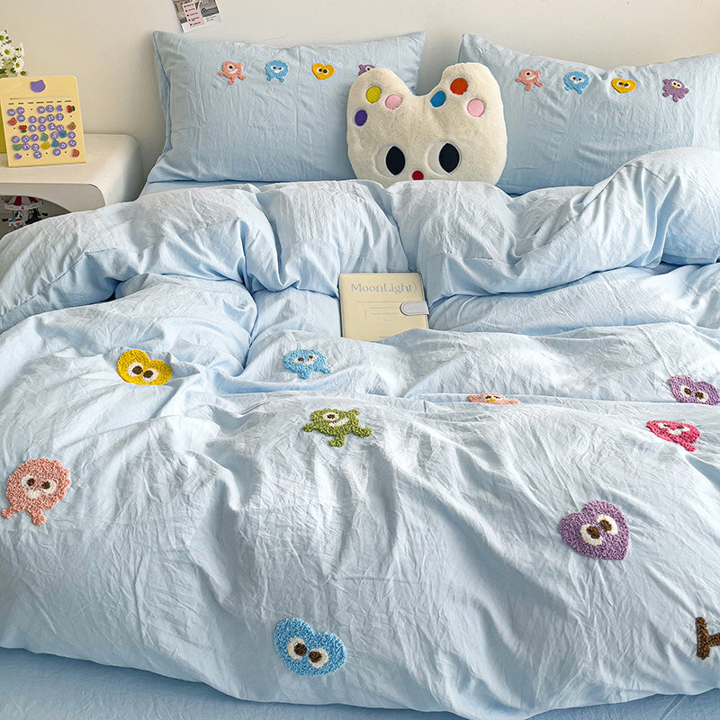Cute-style Four-piece Set Skin-friendly And Comfortable Bed Sheet And Duvet Cover Set