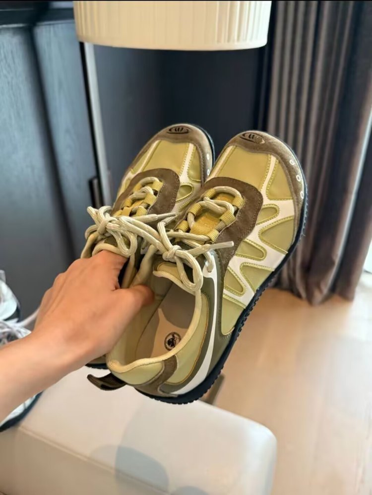 Women's Retro German Trainers, 2026 New Summer Breathable Lightweight Thin Gump Shoes, Platform Color Block Casual Sneakers