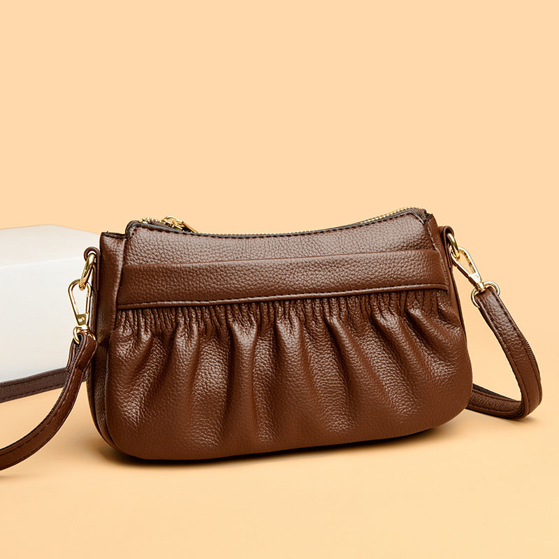 Genuine Leather High-end Textured Shoulder Sling Bag