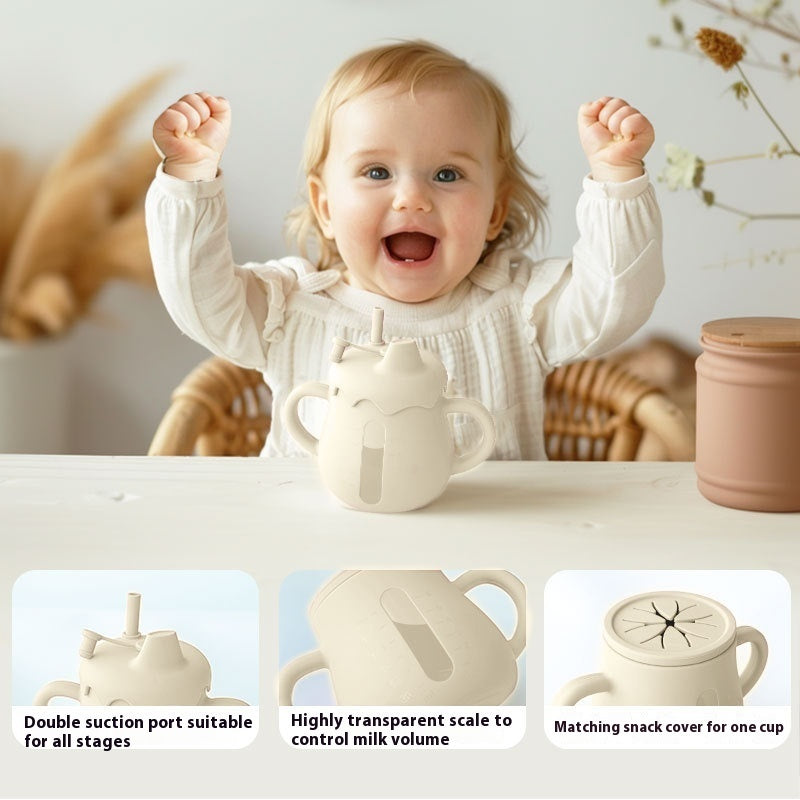 Children's Tableware Set Edible Silicon Plate Spork Bib Infant Solid Food Tools 11-piece Set