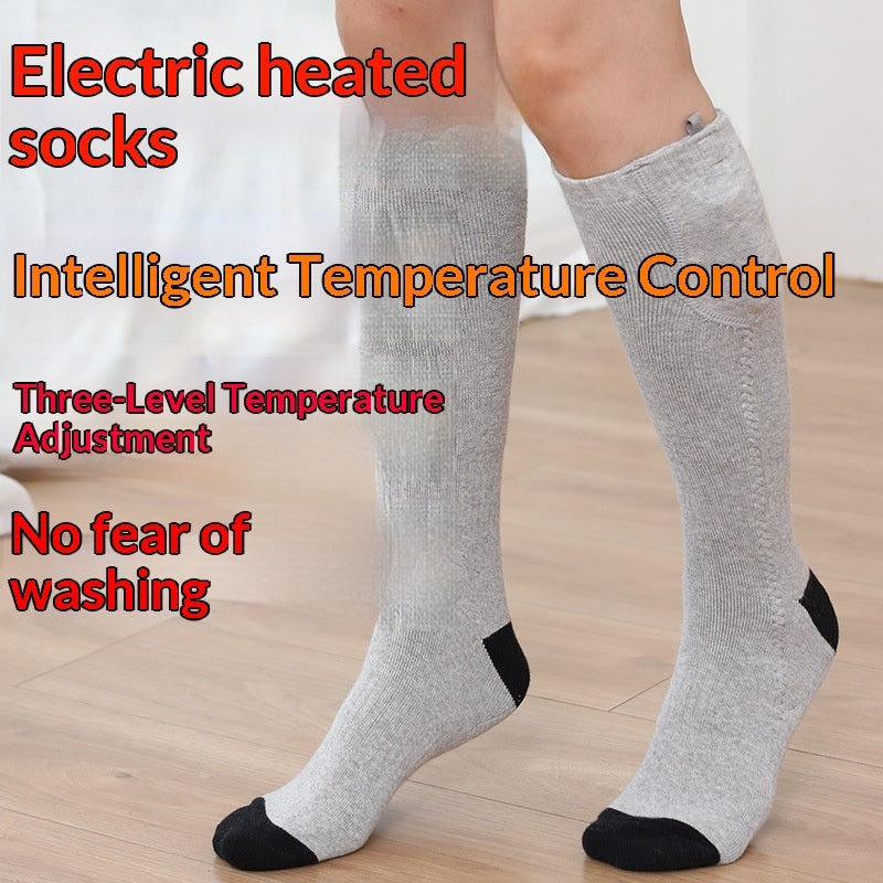 Womens Electric-Heated Winter Thigh-High Socks For Cold Weather Protection