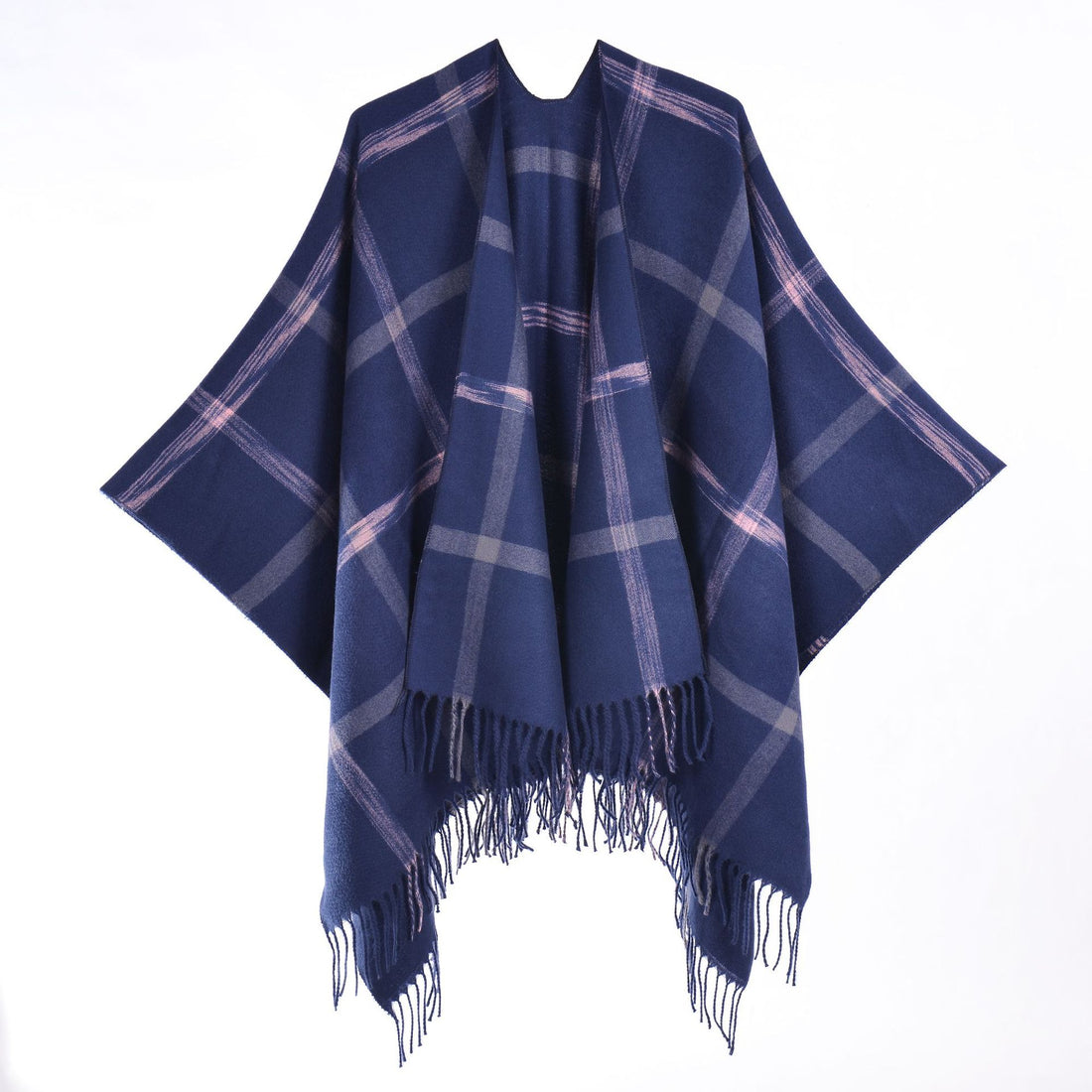 Unisex Faux Cashmere British Plaid Shawl, Warm Autumn Winter Checkered Wrap
