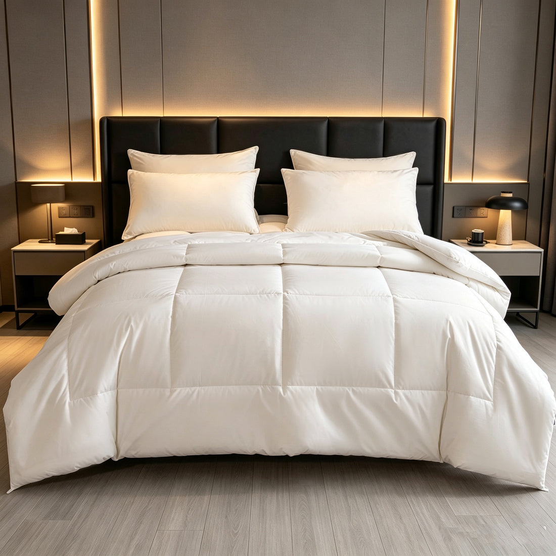Brushed Anti-down Fabric Duvet Insert White