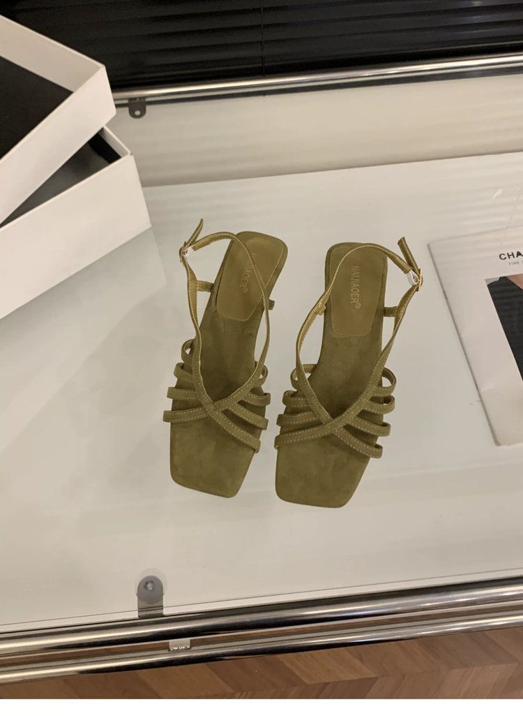 2026 Summer New Vacation Style Woven Wedge Peep Toe Sandals, Square Toe Shallow Mouth Block Heel Sandals For Matching Dresses